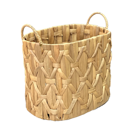 Water hyacinth basket with handle