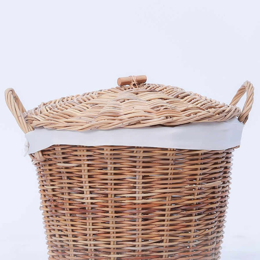 Rattan basket for unused items in the room