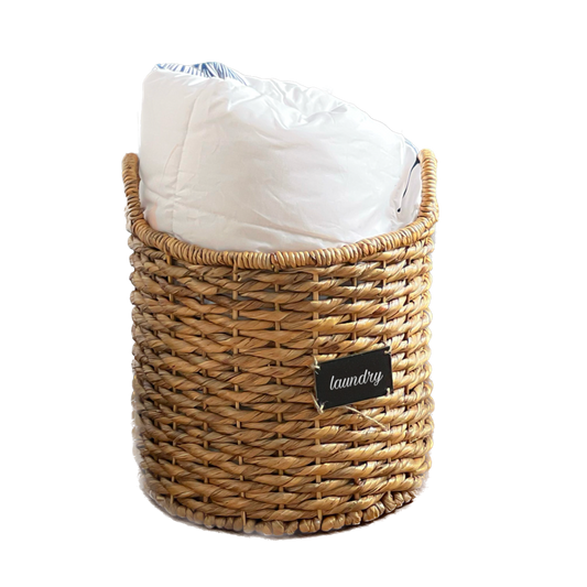 Water hyacinth basket with handle with blackboard