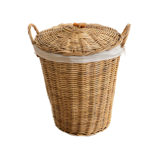 Rattan basket for dirty clothes