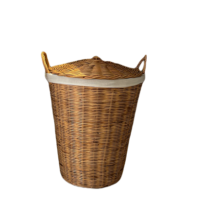 Rattan basket for clothes waiting to be washed